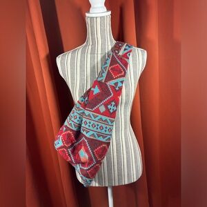 Super cute Aztec boho bookbag side shoulder bag like new
